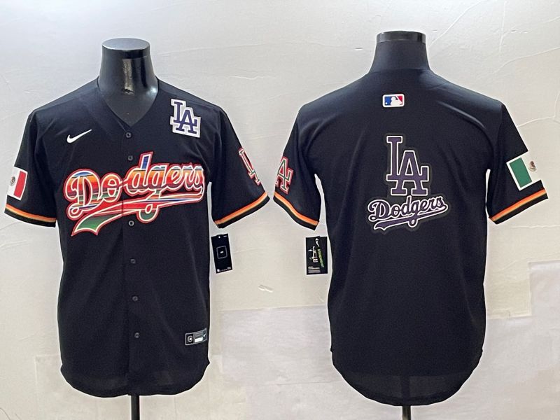 Men Los Angeles Dodgers Blank Black rainbow Nike 2025 MLB Jersey style 23->los angeles dodgers->MLB Jersey